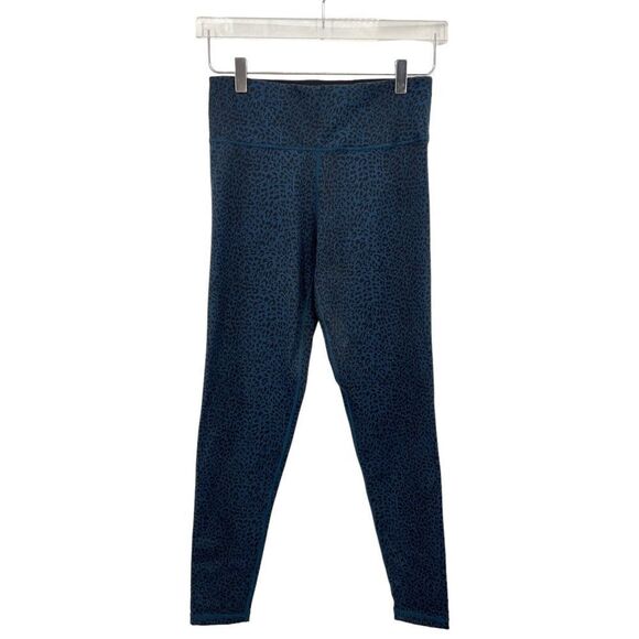 Sweaty Betty Leggings Women's Mediuml Black Blue Leopard Print Full Length - Picture 5 of 13